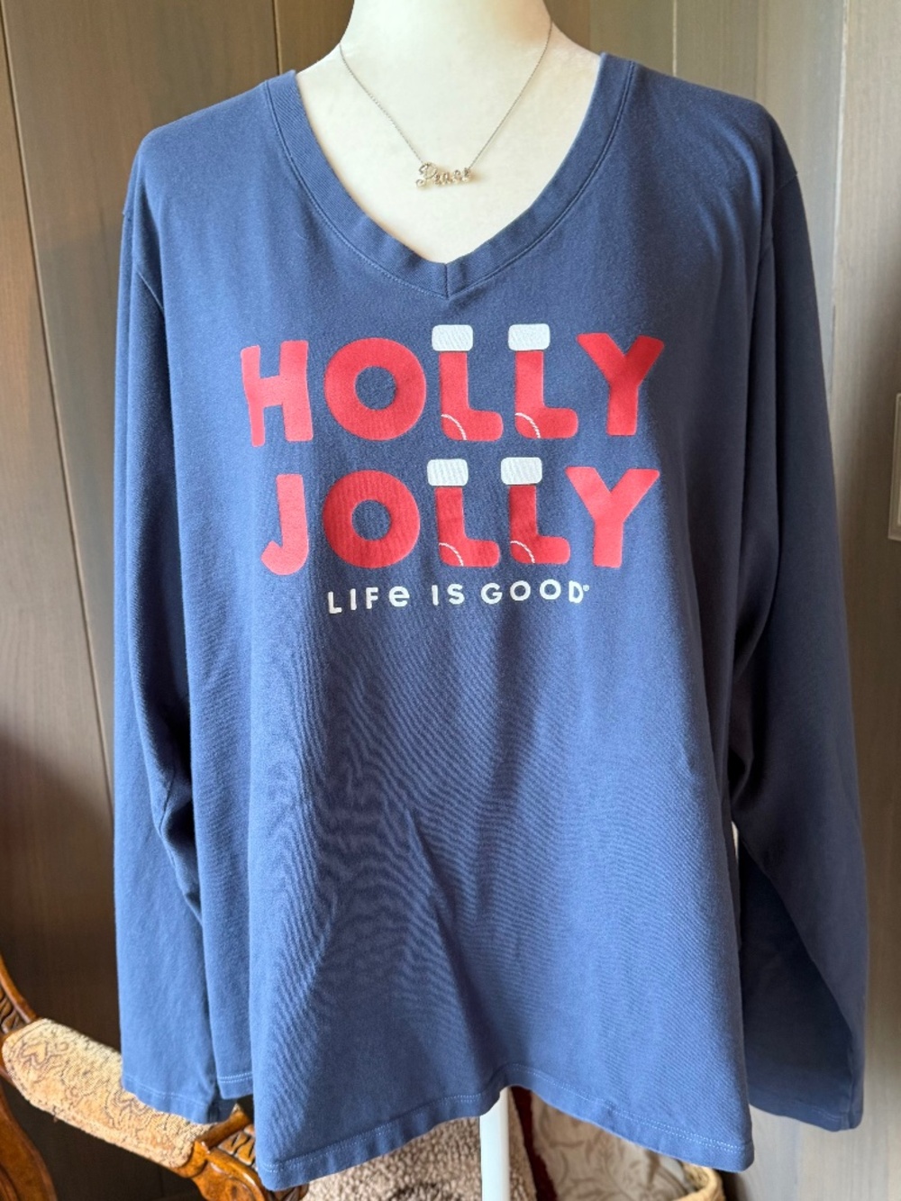 Life Is Good Holiday Long Sleeve Tee ‘HOLLY JOLLY’  XXXL